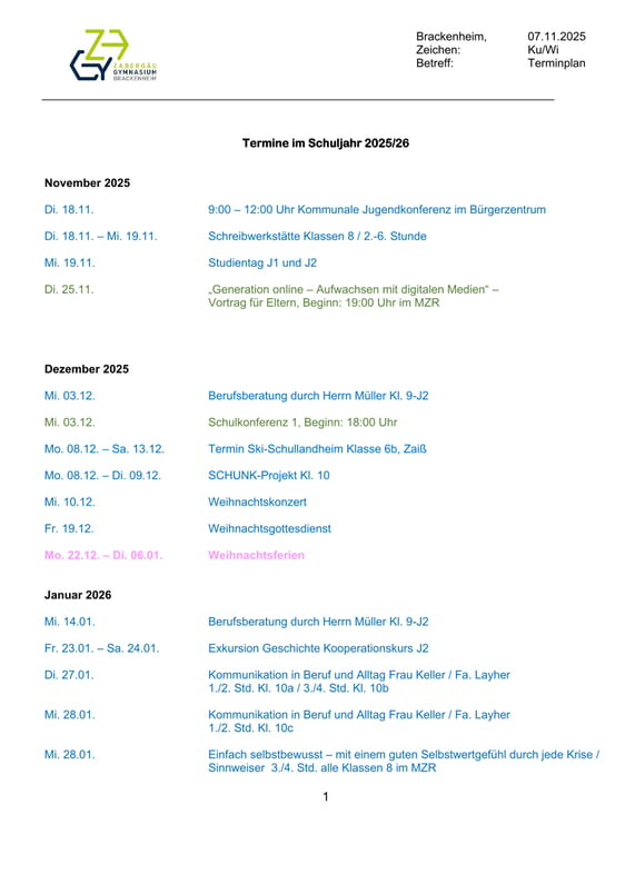 BITTE ANKLICKEN FÜR TERMINPLAN!