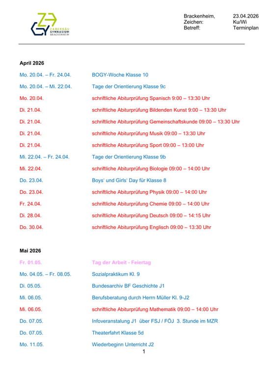 BITTE ANKLICKEN F&Uuml;R TERMINPLAN!